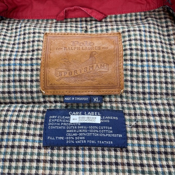 Vintage Polo Ralph Lauren Sportsman Puffer Down Jacket Size XL Leather Trim - Picture 5 of 16